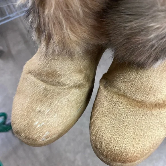 Y2K Fur Boots Pajar Canada Kim Red Fox Pony Hair Fur Winter Boots Size 37 - Picture 7 of 8